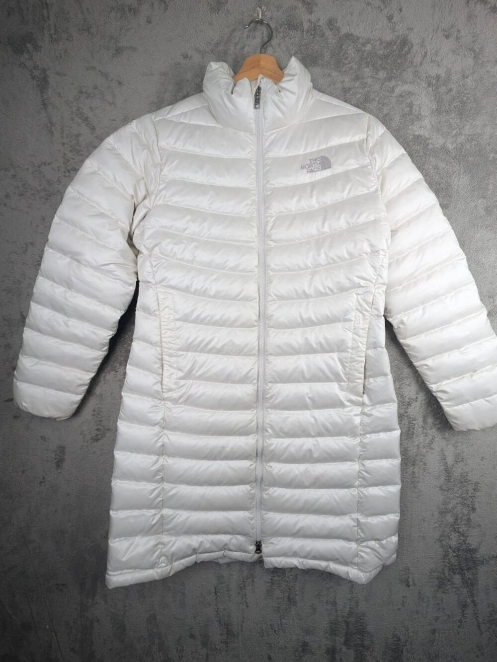 The North Face Women's Trevail Parka Goose Down Puffer Jacket White M Zip Up